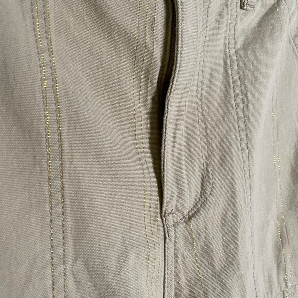 Anthropologie Size 10 High Rise Straight Leg Cargo Pants‎ Gold Utility Pockets - Picture 4 of 6